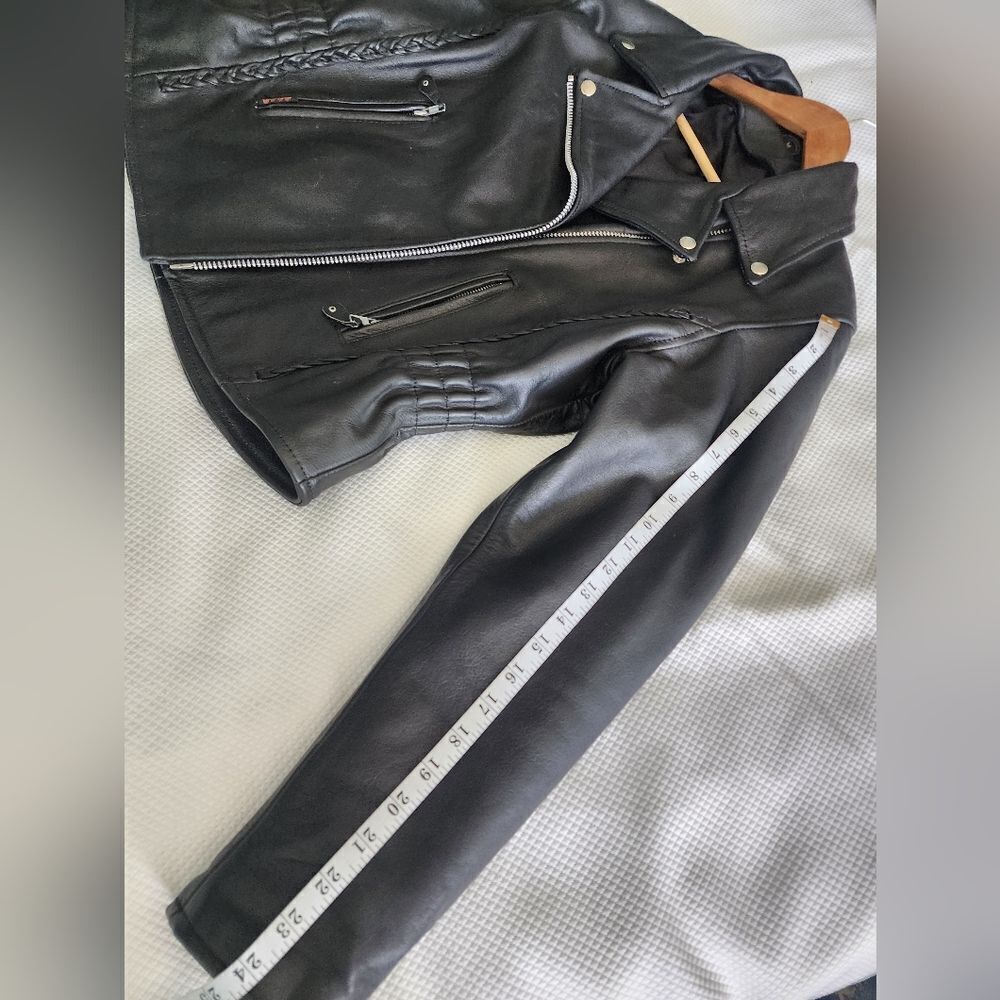 Leather Racer Women's Jacket Motorcycle - Picture 8 of 11